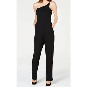 teeze me  One-Shoulder Black‎ Jumpsuit Evening Formal Cocktail Party  Size 1/2